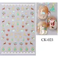 Christmas nail stickers with gold foil Santa and reindeer patterns style CK-023 - Santa Gift Box Style (CKK-023)