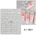 5D embossed white pearl heart nail stickers XI-N01 for DIY manicure nail art - Pearl Heart Wave Pattern (XI-N01)