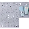 5D embossed silver crown and star nail stickers with rhinestones on model nails - Silver Crown Star Moon Chain (XI-N04)
