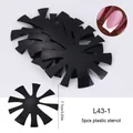 Five-piece black plastic French manicure stencil set for V-shape nail art cutting - Radiating Serrated Style (L43-1)