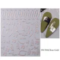 3D-Nagelaufkleber in Roségold mit abstrakten Porträts und Herzen für das Nageldesign - Abstraktes Gesicht (SW-TN032) / Roségold