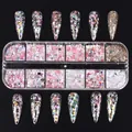 Luminous 12-grid nail art glitter set with holographic stars and hearts sequins - 12-Grid Mixed Sequins Style (S126-15)