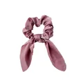 Chouchou en satin rose morandi avec long ruban et nœud pour femmes, accessoire - Rose foncé