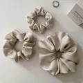 Three-piece champagne satin scrunchies set in large, medium, and small sizes - Large Medium And Small Sizes Combination / Beige Set