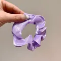 Elegant purple organza scrunchie with metallic shimmer for high ponytail hairstyles - Purple