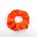 Solid vibrant orange satin scrunchie with silk-like texture and elastic inner band - Satin 6