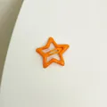 Pinza para el pelo con forma de estrella naranja vibrante en metal con acabado brillante - Naranja
