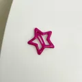 Horquilla de estrella rosa vibrante para niñas con acabado brillante y clip metálico clic-clac - Rojo