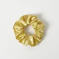 Leuchtendes goldenes LED-Haargummi aus Satin mit glänzender Seidentextur für Partys - Weizen