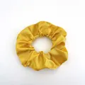 Ginger yellow satin scrunchie with soft metallic luster and elegant pleated design - Satin 11