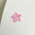 Pinza para el pelo de metal rosa con forma de estrella y acabado brillante dulce - Rosa Roja