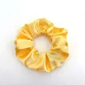 Vibrant yellow satin large scrunchie with smooth silk texture and shiny finish - Satin 14