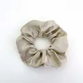 Champagne gold satin scrunchie with smooth glossy texture and elastic inner band - Satin 17
