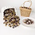 Bulk set of high-elasticity 2cm towel hair ties for kids in earth tone candy colors - Coffee Colors