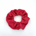 Deep red satin large scrunchie with glossy finish and elastic hair tie design - Satin 27