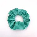 Classic satin scrunchie in light teal blue with glossy silk texture for hair - Satin 30