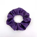 Deep purple satin scrunchie with smooth silky luster and elastic pleated design - Satin 35
