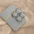 Y2K grijze glitter hars ster haarspeldjes set voor meisjes op blauwe kaart - Blauwe Dubbele Ster Eendebekclip