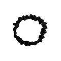 Coletero de satén negro clásico con textura plisada y alta elasticidad para mujer - Pequeño Negro