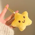 Llavero de estrella de peluche amarillo con sonrisa y cadena de bolas para mochilas - Estilo Cadena Colgante