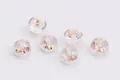 Close-up of 6 silicone earring backs with rose gold metal core for jewelry making - 925 Silver / Silver Rose Gold Plated
