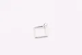 Minimalist square hollow geometric S925 sterling silver pendant for DIY jewelry - Square