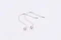 Boucles d'oreilles crochet en argent S925 avec oxyde de zirconium rond et fini argenté - Argent