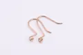 Crochets de boucles d'oreilles DIY en argent S925 rose doré avec zircon blanc rond - Or rose