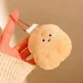 Détail d'un mignon porte-clés en peluche pleureur avec sa chaîne à billes orange - Pomme de terre (Chaîne à billes)
