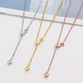 Adjustable S925 sterling silver wheat chains in silver, gold, and rose gold with heart charms - Short / Chopin Chain / Rose Gold Plated