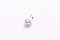 Mini S925 sterling silver heart charm with a clear heart-cut zircon stone for DIY - Natural Silver - White