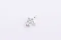 Silver S925 star connector with white zircons and double loops for DIY jewelry - Pentagram / Silver