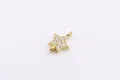 Gold plated S925 sterling silver five-point star zircon pendant connector for jewelry DIY - Pentagram / Gold