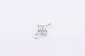 S925 sterling silver four-petal flower zircon connector for DIY jewelry making - Cross Star / Silver
