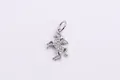 Ciondolo a forma di unicorno in argento S925 con micro-pavé di zirconi e ali - Argento