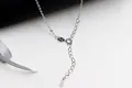 S925 sterling silver crossbody chain with spring clasp and adjustable extender detail - Silver Platinum Plated