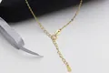 S925 sterling silver gold-plated cross chain necklace with S925 and Italy hallmark - Silver Plated Gold
