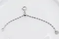 S925 Sterling Silber verstellbare Verlängerungskette mit sicherem Karabinerverschluss. - Silber Platiniert