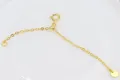 Verstellbare goldene S925 Sterlingsilber Verlängerungskette mit Karabiner und Schiebeperle - Silber Vergoldet