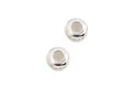 S925 sterling silver wheel spacer bead with micro-pave cubic zirconia for DIY jewelry - Silver / Silver