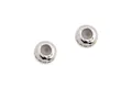 Pair of S925 sterling silver slider spacer beads with silicone core for DIY jewelry - Silver Platinum Plated / Silver