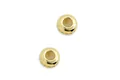 Polished gold S925 silver wheel-shaped stopper beads for DIY jewelry making - Silver Plated Gold / Gold