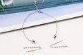 S925 sterling silver cross chain bracelet with extension and spring ring clasp - Silver Platinum Plated