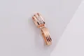 Anhängeröse aus 925er Silber in Roségold mit Zirkonia-Einlage für DIY-Schmuck - Einreihiger Zirkonia-Stil (Stil 2) / Roségold