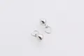 Pair of polished silver-plated spherical bell pendants for DIY jewelry making - 5mm
