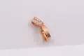 Roségoldene 925er Silber-Öse mit Zirkon-Inlay für Jade- und Smaragd-Anhänger - Zweireihiger Zirkonia-Stil (Stil 3) / Roségold
