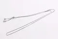 Chaîne box ajustable en argent sterling S925 avec perle coulissante et pendentifs ronds - Collier DIY (SL-030) / Or blanc