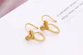 Boucles d'oreilles U en argent S925 doré avec texture florale mate artisanale - Argent Plaqué Or
