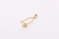S925 silver four-leaf clover pendant clasp in gold with zircon for DIY jewelry making - Hollow Clover Zirconia Style (Style 1) / Gold