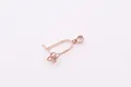 Rose gold S925 sterling silver four-leaf clover pendant bail with clear zircon inlay - Hollow Clover Zirconia Style (Style 1) / Rose Gold